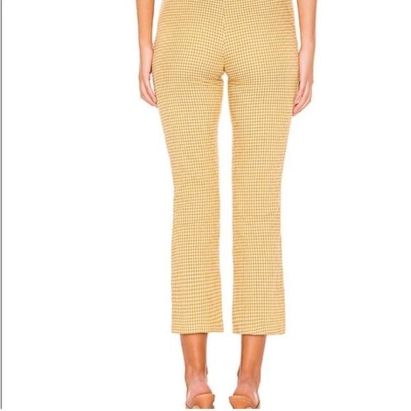 Tularosa Tomasa Trouser in Marigold Yellow White Waist Belt Gingham Paperbag L - Picture 3 of 16